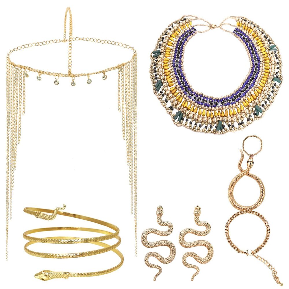 4686 5pcs Egyptian Costume Accessoriess Set Include Tassel
